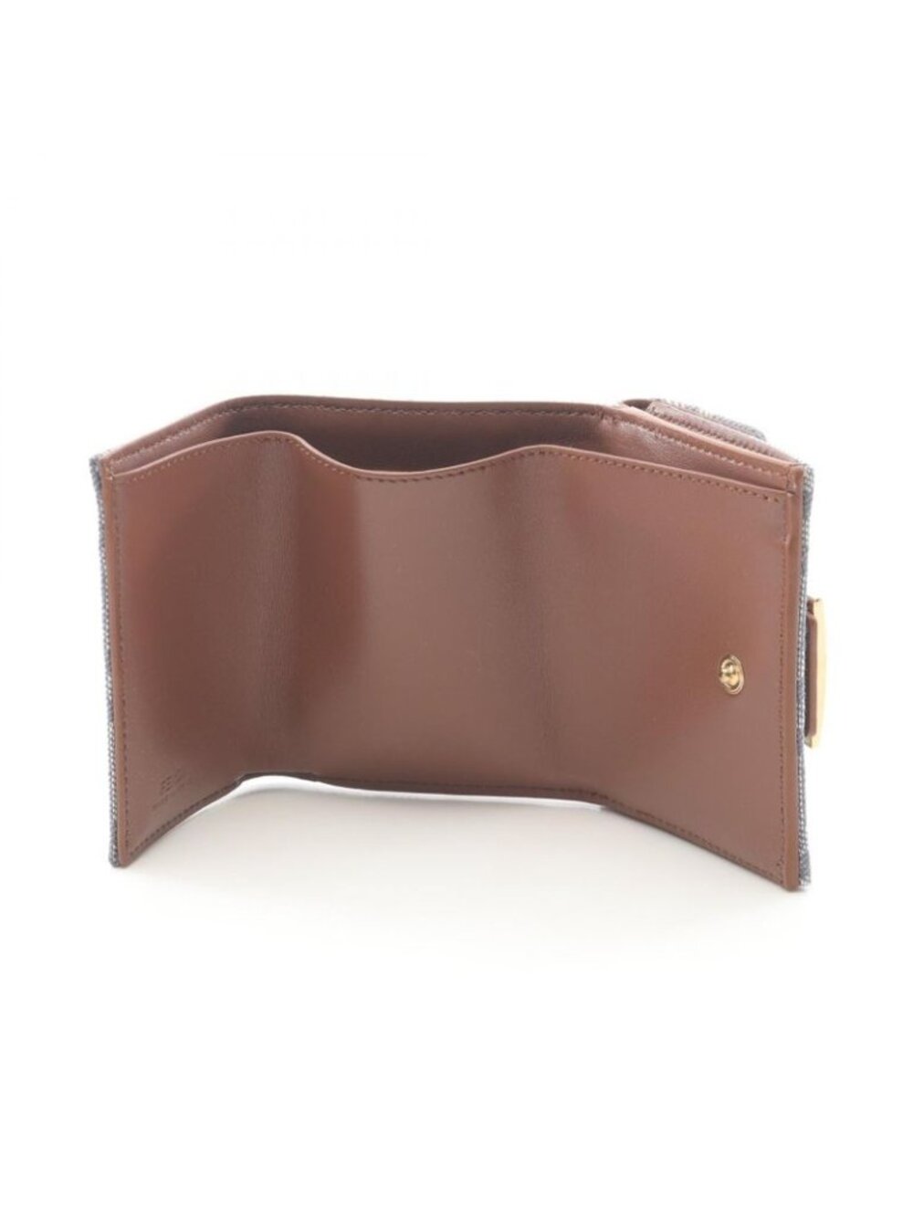 Fendi Trifold Wallet Baguette Zucca Light Blue Canvas - Picture 3 of 6